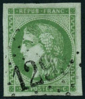 Obl. N°42B 5c Vert-jaune, R2 - TB - 1870 Ausgabe Bordeaux