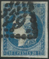 Obl. N°44A 20c Bleu, Type I R1 Signé JF Brun - TB - 1870 Ausgabe Bordeaux