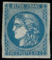 ** N°46B 20c Bleu R2, Type III - TB - 1870 Emisión De Bordeaux