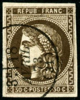 Obl. N°47 30c Brun, Obl CàD - TB - 1870 Bordeaux Printing