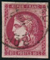 Obl. N°49 80c Rose - TB - 1870 Ausgabe Bordeaux