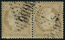 Obl. N°59d 15c Bistre, Paire Tête-bèche Signé Brun - TB - 1871-1875 Cérès