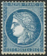 * N°60A 25c Bleu, Type I Légère Trace De Charnière - TB - 1871-1875 Cérès