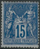 ** N°90a 15c Bleu S/bleu - TB - 1876-1898 Sage (Tipo II)