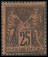 ** N°91 25c Noir S/rouge - TB - 1876-1898 Sage (Tipo II)