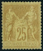 ** N°92 25c Bistre S/jaune - TB - 1876-1898 Sage (Type II)