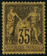 ** N°93 35c Violet-noir S/jaune, Pièce De Luxe - TB - 1876-1898 Sage (Tipo II)