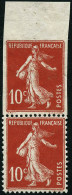 ** N°138 10c Rouge, Paire Dont 1 Ex Non Dentelé Accidentel - TB - Autres & Non Classés