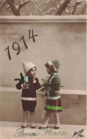 FÊTES ET VOEUX - Bonne Année 1914 - Deux Enfants Dans La Rue Discutant - Colorisé - Carte Postale Ancienne - Neujahr