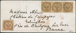 Lettre Martinique N°3 Et 5  Affranchissement à 70c Obl Losange Martinique 1/5/65 Pour Echinghen, Cachet De Transit à Par - Otros & Sin Clasificación