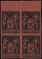 ** N°43 25c Noir S/rouge, Bloc De 4 Pièce De Luxe. Pièce D'exposition RARE, Certif JF Brun - TB - Sonstige & Ohne Zuordnung