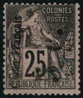 * N°4Ab 5c S/25c Noir S/rose, Surcharge Verticale - TB - Other & Unclassified