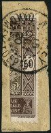 Obl. N°55A  50c Brun-lilas Et Brun, Coupé S/fgt , Obl Dahomey Le 15/10/20 - TB - Sonstige & Ohne Zuordnung