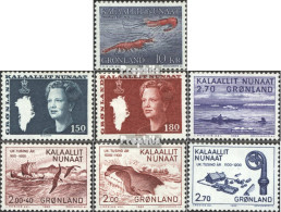 Dänemark - Grönland 133-139 (kompl.Ausg.) Jahrgang 1982 Komplett Postfrisch 1982 Besiedlung, Fauna, Kunst, Margrethe - Unused Stamps