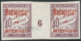 ** N°5 40c Violet, Paire Mill 6 - TB - Other & Unclassified