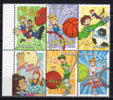 Australia Serie 6v 2009 Let's Go Active Sports Tennis Football Soccer Basketball MNH - Mint Stamps