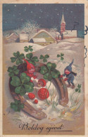 Dwarf Gnome Horseshoe Shamrock Clover Mushrooms 1940 - Contes, Fables & Légendes