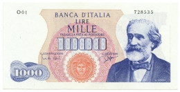 1000 LIRE GIUSEPPE VERDI I TIPO MEDUSA 14/07/1962 SUP+ - Andere & Zonder Classificatie