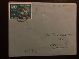 LETTRE LOCALE TP UNITED NATIONS DAY 2 AS OBL.24 OCT 54 PODNA (RARE) - Lettres & Documents