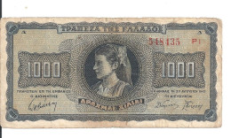 GRECE 1000 DRACHMAI 1942 VF P 118 - Grèce