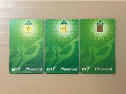 Mint UK United Kingdom British Telecom Chip Phonecard - BT £2 £5 £10 Definitive Issue - Set Of 3 Mint Cards - Other & Unclassified