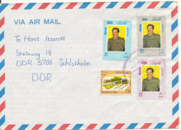 Iraq Air Mail Cover Sent To Germany DDR 1987 Topic Stamps - Iraq