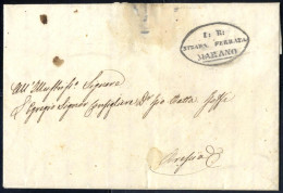 Cover 1842, Lettera Da Salò Il 27.6 Per Oneglia Con Annullo Di Servizio "I: R: STRADA FERRATA / MARANO" - Lombardy-Venetia