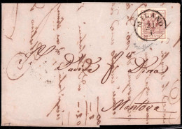 Cover 1850, 30 Cent. Bruno Lillaceo Chiaro Su Lettera Da Milano (Sass. 9a - ANK 4HIII) - Lombardo-Veneto