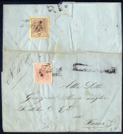 Cover 1854, Raccomandata Da Tiene Affrancata Con 15 Cent. Sul Fronte E 30 Cent. Al Verso, Annullo "RACCOMANDATA" Sul Fro - Lombardije-Venetië