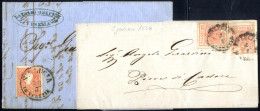 Cover 1858/60, 2 Lettere Con Il Bollo Della Statione "S.ta Lucia In Venezia" Nei Due Tipi, Una Affrancata Con Due 15 C.  - Lombardije-Venetië