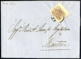 Cover 1854, 30 Cent., Carta A Macchina, Bordo Di Foglio A Destra, Su Lettera Da Padova (Sass. 21 - ANK 4MIII) - Lombardo-Vénétie