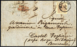 Cover 1854, Lettera Della Seconda Distanza Per L' Estero Da Milano Per Castel Fogliani Affrancata Con 30 Cent., Annullo  - Lombardo-Vénétie