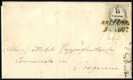 Cover 1854, Marche Da Bollo, 15 Cent. Tipografico Su Lettera Da Belluno 5.11.1856 Per Longarone, Firm. Sottoriva (S. 3 - - Lombardije-Venetië