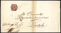 Cover "MANTUA 11 / 1", Annullo Austriaco Su 2 Cent. De La Rue (dentellatura In Parte Tagliata Come Di Consueto), Tiratur - Lombardije-Venetië