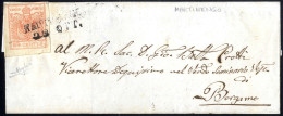 Cover "MARTINENGO / 28 OTT.", Annullo SD Su 15 Cent., Carta A Macchina, Su Lettera Per Bergamo, Spledida E Rara, Cert. R - Lombardo-Vénétie