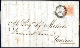 Cover "ROMANO 21 / 1", Annullo LOV Su 15 Cent., Carta A Macchina Su Lettera Per Milano (Sass. 20 - 7P.) - Lombardo-Venetien