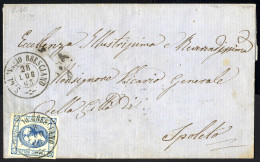 Cover "S. GERVASIO BRESCIANO 28 / LUG / 63", Annullo D.c. Losanga Su 15 Cent. Litografico Su Lettera Per Spoleto, Splend - Lombardy-Venetia