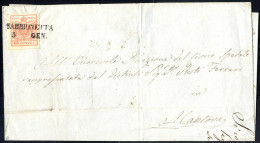 Cover "SABBIONETTA / 5 GEN.", Annullo SD Su 15 Cent., Carta A Macchina, Su Lettera Per Mantova (Sass. 20 - 6P.) - Lombardo-Vénétie