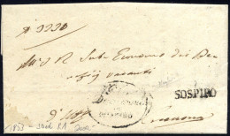 Cover "SOSPIRO", Annullo SD S.d. Su Lettera In Franchigia Del 17.10.1853 Per Cremona, Rara - Lombardije-Venetië