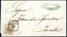 Cover "Venezia", "DA VENEZIA / COL VAPORE / 28 / 3", Annullo Marittimo Del II° Tipo Su 30 Cent., Carta A Macchina, Su Le - Lombardije-Venetië