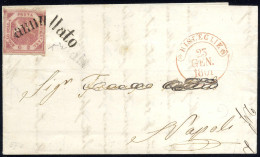 Cover "Bisceglie", Lettera Del 23.1.61 Per Napoli Affrancata Con 2 Grana Rosa I Tavola, Annullato Con Svolazzo Tipo 7, P - Naples