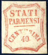 * 1859, Governo Provvisorio, 40 C. Vermiglio, Ben Marginato, Nuovo Con Gomma Originale E Leggera Traccia Di Linguella (S - Parma