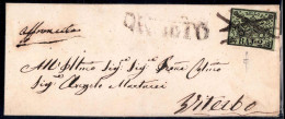 Cover 1852, 2 Baj. Verde Oliva Su Lettera Da Orvieto 12.11.1854 Per Viterbo, Francobollo Annullato Con Tratti Di Penna,  - Papal States