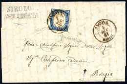 Cover "Sirolo Affrancata", Punti R2 Su Lettera Da Ancona Il 5.12.61 Per Perugia Affrancata Con 20 C. Della IV Di Sardegn - Kerkelijke Staten