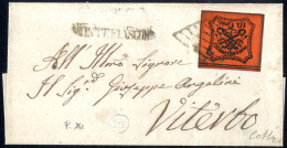 Cover "MONTEFIASCONE", Annullo SD Sul Fronte Di Piccola Lettera Del 26.4.1868 Per Viterbo Affrancata Con 10 Cent., Non D - Kerkelijke Staten