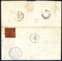 Cover "Bassiano", (2C S.d. Punti 12) Sul Verso Di Lettera Da Sezze Il 20.8.1870 Per Roma Affrancata Con 10 C. Arancio Ve - Kerkelijke Staten