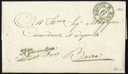 Cover 1821, Lettera In Franchigia Da Cuneo Il 20.7 Per Busea, Bollo Azzurro REGIE POSTE 6 - Sardinië