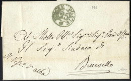 Cover 1822, Lettera In Franchigia Da Alba Il 9.8 Per Benevello, Bollo Verde REGIE POSTE 25 - Sardegna