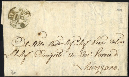 Cover 1823, Lettera In Franchigia Da Tortona Il 24.6 Per Sarezzano, Bollo Nero REGIE POSTE 46 - Sardinië