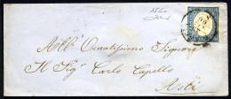 Cover 1860, 20 Cent. Azzurro Grigio Su Lettera Da Brescia 29.12.1860 Per Asti, Firm. Cardillo (S. 15Cc) - Sardinia